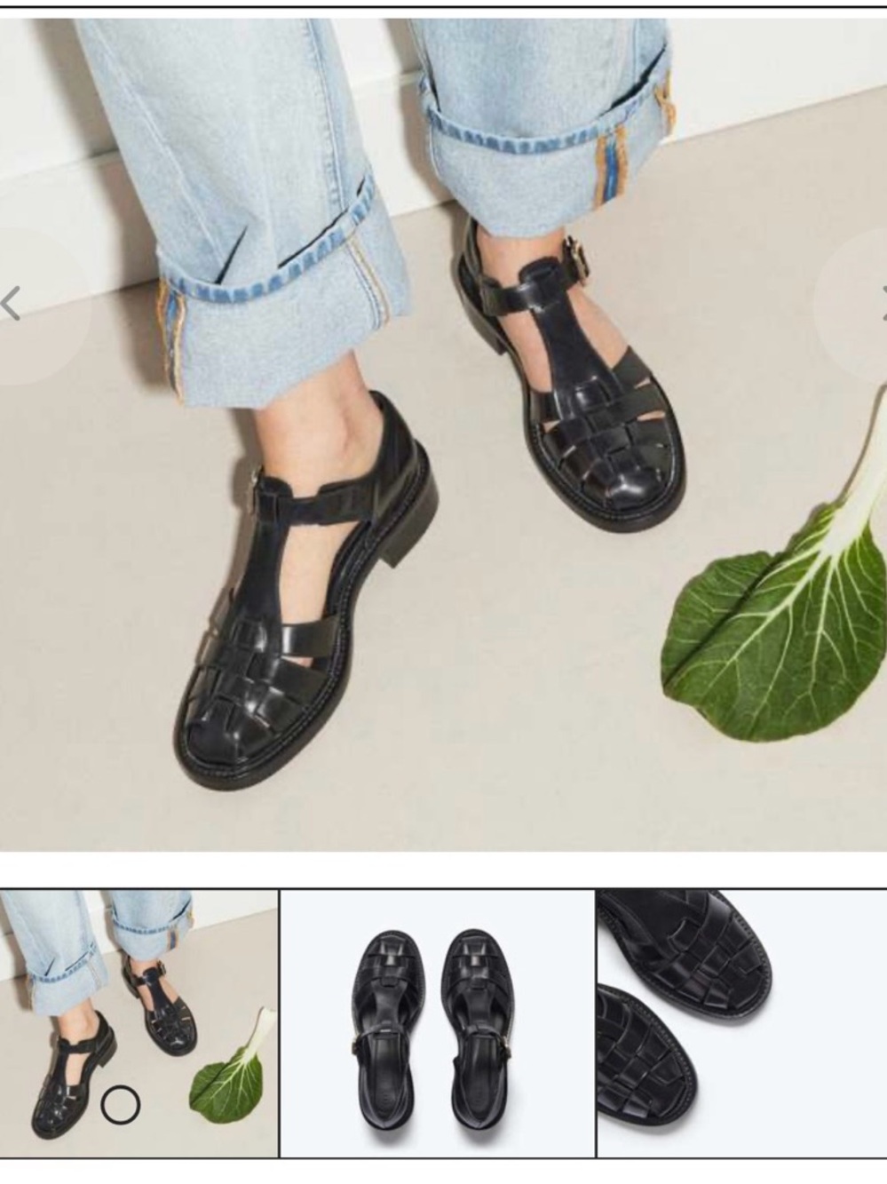 Freda Salvador Dahlia Black Leather Fisherman Loafer Sandals - Picture 3 of 9
